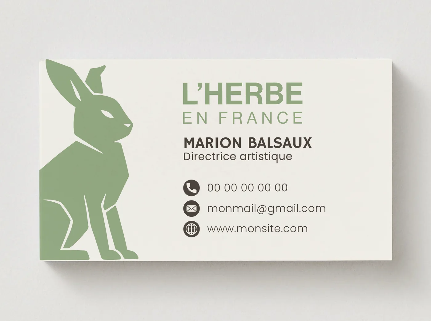 Carte de visite L'Herbe en France