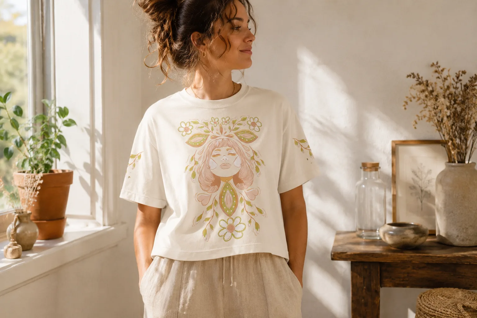 T-shirt Ilvane porté, illustration Florine