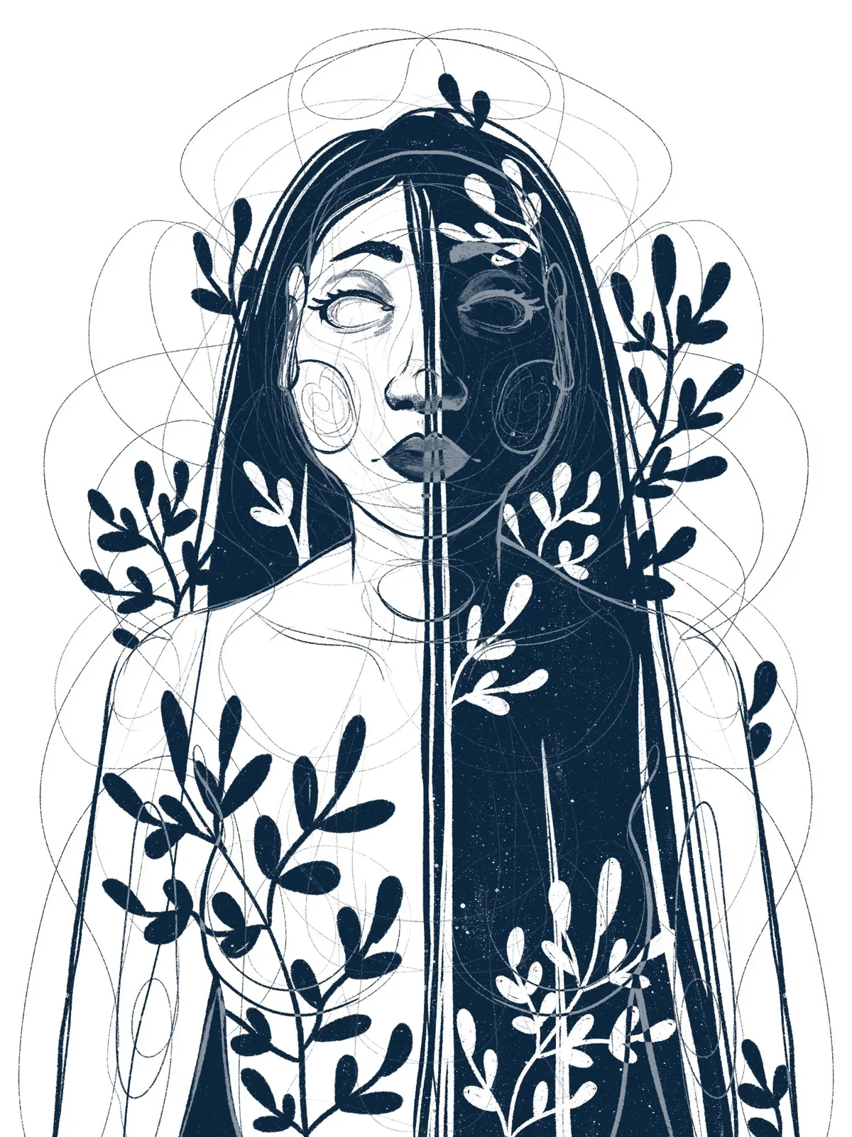 Illustration — femme au voile