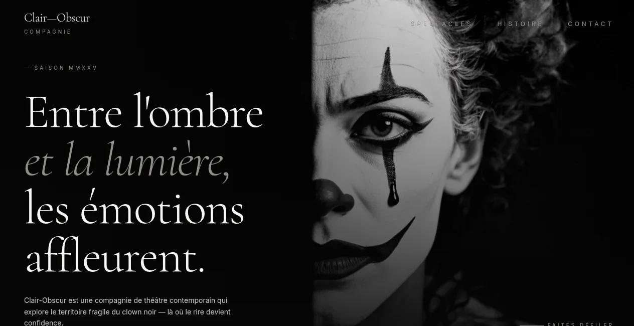 Compagnie Clair-Obscur — capture du site web