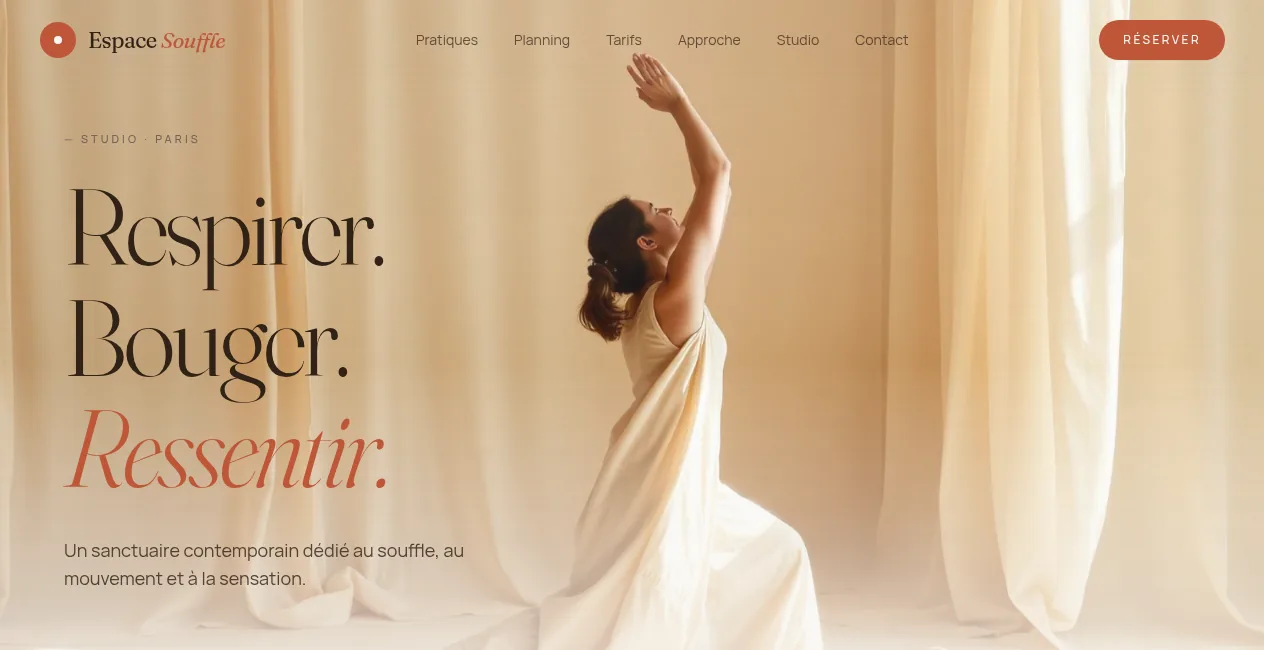Espace Souffle — capture du site web