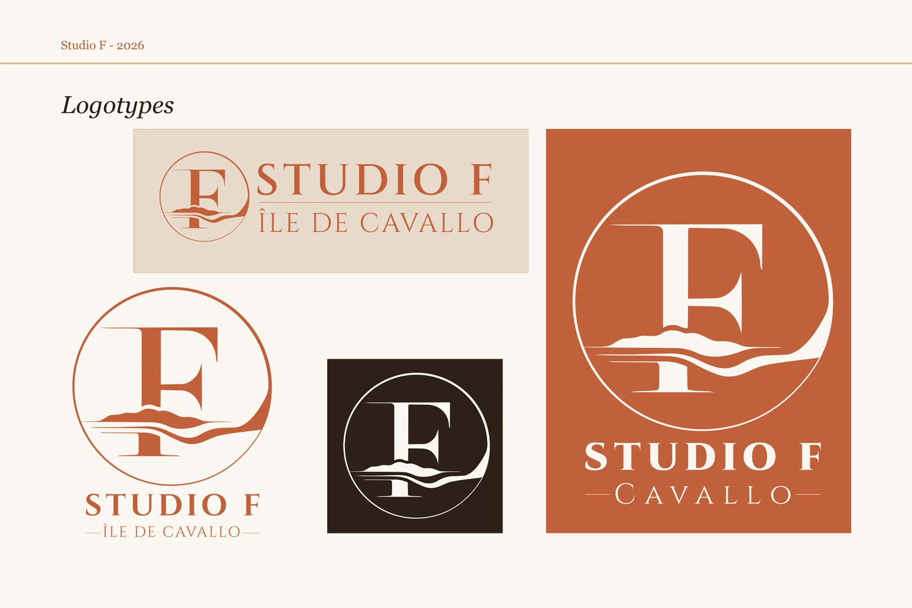 Studio F — déclinaisons du logotype