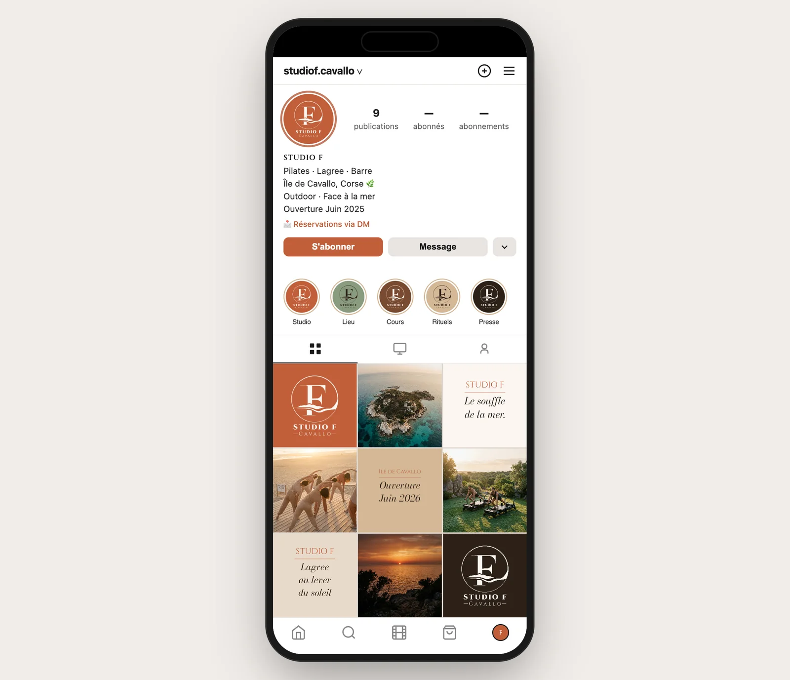 Studio F — profil Instagram