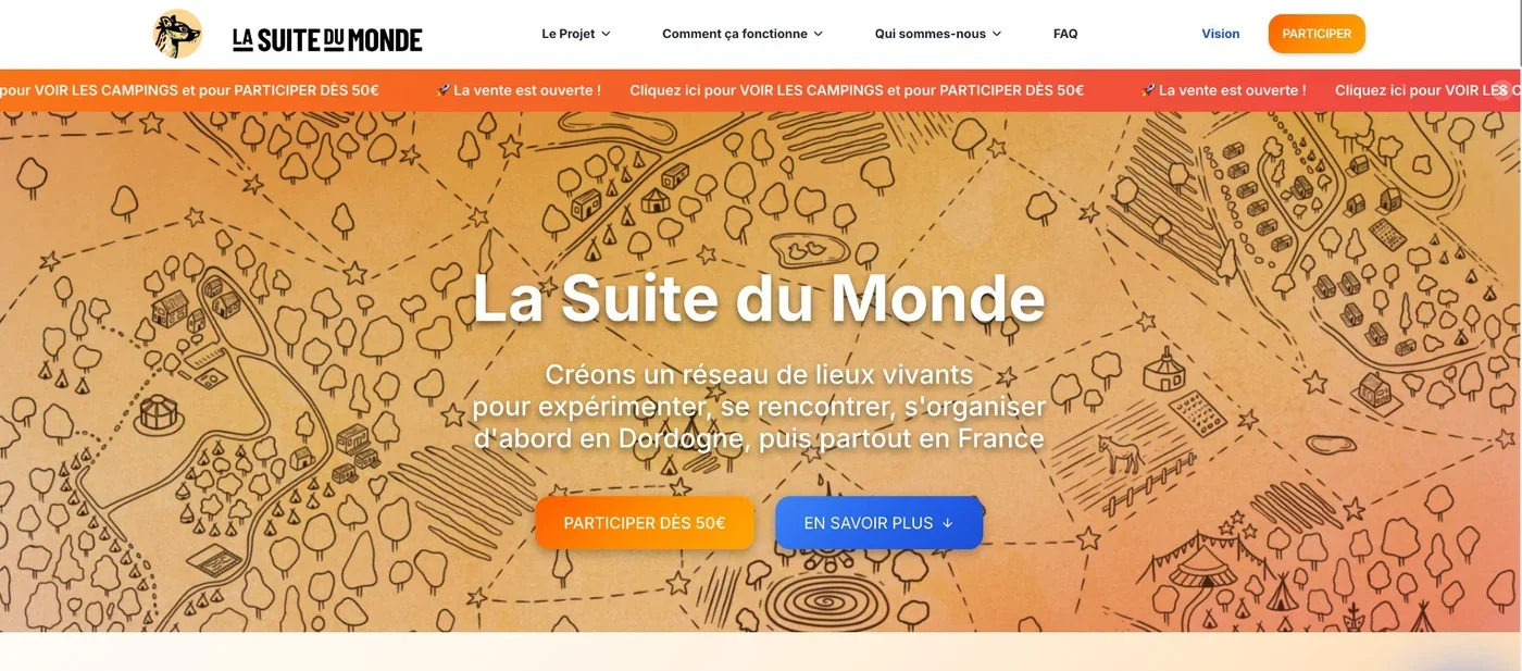 La Suite du Monde — capture du site en production